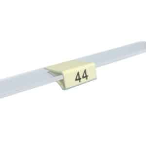 1-10mm wit met zwarte opdruk