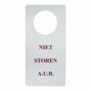 Deurkrukhanger NIET STOREN wit/bordeaux