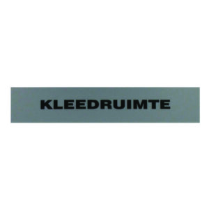 Deurplaatje KLEEDRUIMTE grijs/zwart