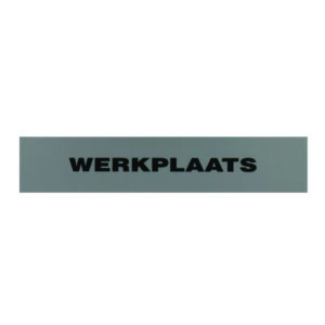 Deurplaatje WERKPLAATS grijs/zwart