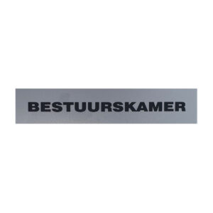 Deurplaatje BESTUURSKAMER grijs/zwart