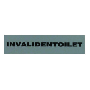 Deurplaatje INVALIDENTOILETgrijs/zwart