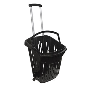 Winkelmand zwart 38 liter op wielen