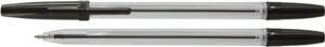 Balpen met dop, zwart, medium, 1 stuks