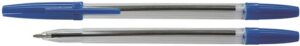 Balpen met dop, blauw, medium, 1 stuks