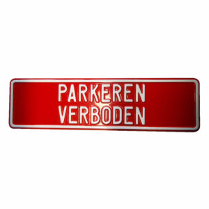Tekstbord PARKEREN VERBODEN 44x12cm  r/w