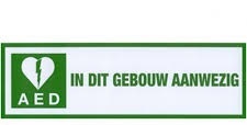 AED sticker 30x10cm wit / groen
