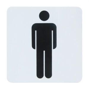 Sticker Pictogram man wit/zwart
