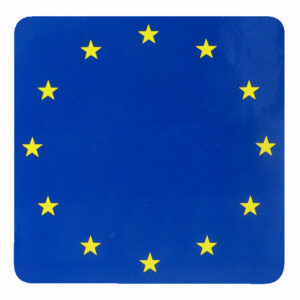 Sticker blauw geel Euro