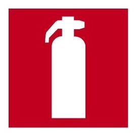 Sticker Blusapparaat rood/wit 200x200mm