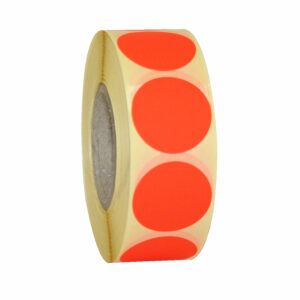 Etiket 25mm fluor rood afneembaar 1000x