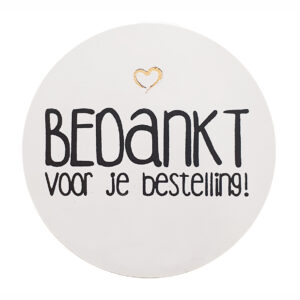 Etiket 39mm wit bedankt bestelling 500x