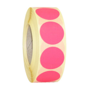 Etiket 25mm fluor roze permanent (1000x)