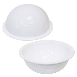 Halve bol 10cm wit met rand PMMA