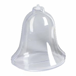 Kerstklok 10cm decoratie acryl (1x)