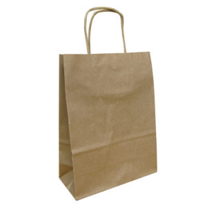 Bruine draagtas papier 12x40+32cm (1x)