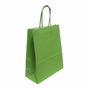 Draagtas groen papier 8x22+18cm (100x)