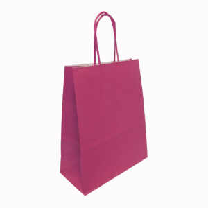 Draagtas roze papier 8x22+18cm (50x)