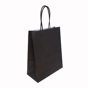 Draagtas zwart papier 8x22+18cm (100x)