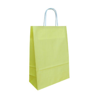 Draagtas papier geel 12x41+32cm (200x)