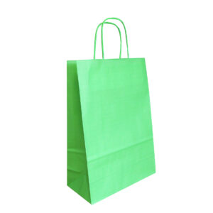 Draagtas papier felgroen12x41+32cm (1x)