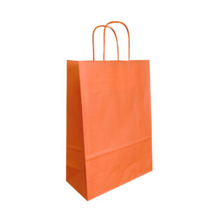 Oranje draagtas papier 12x41+32cm (1x)