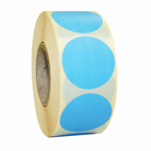 Etiket 35mm blauw permanent (1000x)