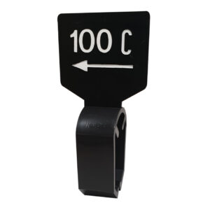 Maataanduider zwart wit 100C met pijl