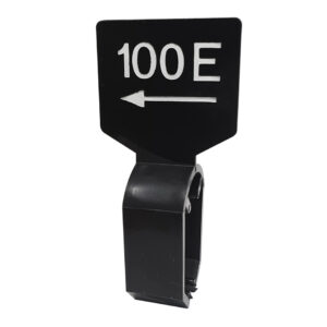 Maataanduider zwart wit 100E met pijl