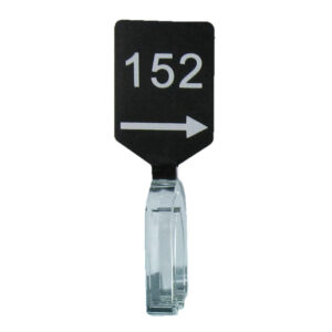 Maatbordje zwart wit met pijl maat 146