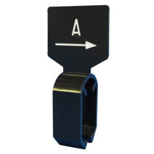 Maataanduider zwart wit A met pijl