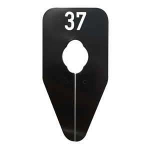 Maataanduider ovaal 37 zwart wit