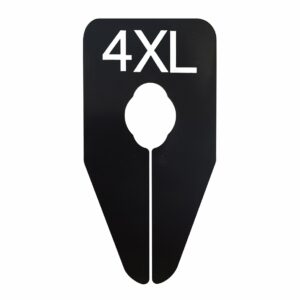 Maataanduider ovaal 6XL zwart wit