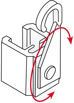 Ophanghaak draaibaar links lang S2