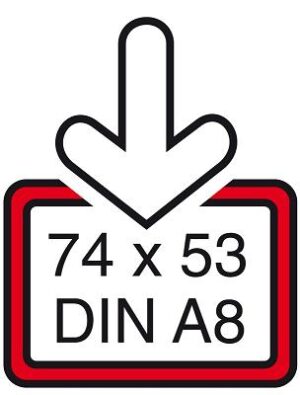 Prijskaartraam geel A8 74 x 53mm klik