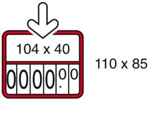 Raam rood 110x85mm met cijferblok klik