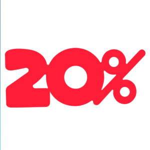 Kortingskarton 10% fluor rood 400 gr/m²