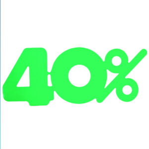 Kortingskarton fluor groen 10 procent