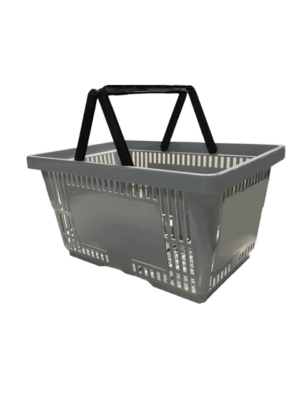 Winkelmand 28 liter grijs 2 handgrepen
