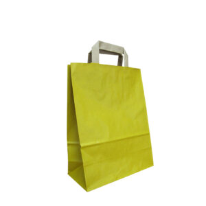 Draagtas bruin geel papier 15x43+32cm