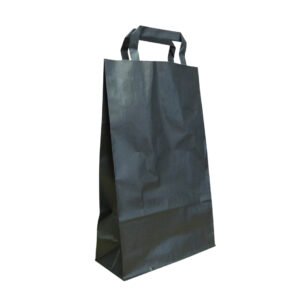 Papieren draagtas zwart 15x43+32cm (1x)