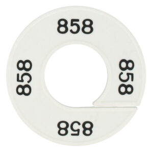 Maatring 858 wit zwart 9cm