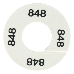 Maatring 848 wit zwart 9cm
