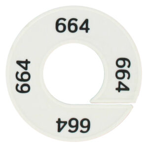 Maatring 664 wit zwart 9cm