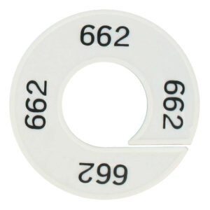 Maatring 662 wit zwart 9cm