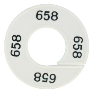 Maatring 658 wit zwart 9cm