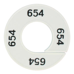 Maatring 654 wit zwart 9cm