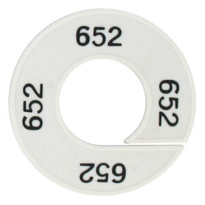 Maatring 652 wit zwart 9cm