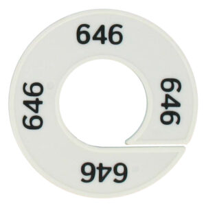 Maatring 646 wit zwart 9cm
