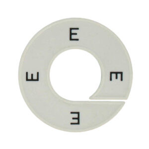 Maatring E wit zwart 9cm